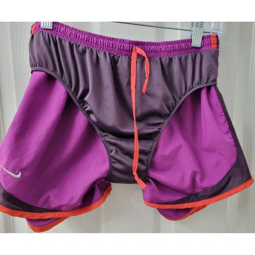 Nike Dri-Fit Womens Running Shorts Purple Size Medium Lined Excellent Pre-owned